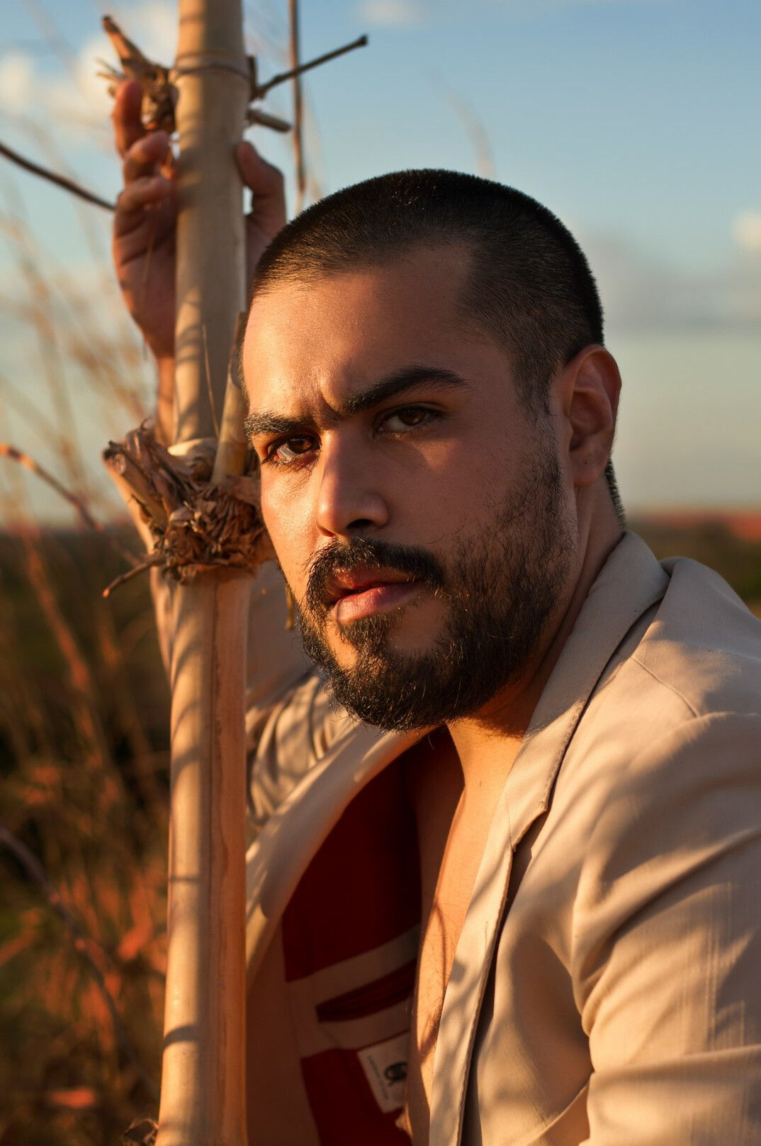 Portrait of a bearded man outdoors