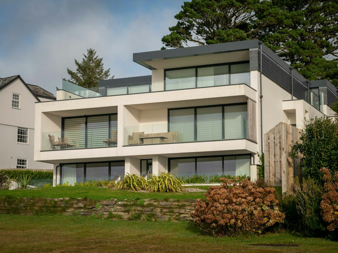 Modern house with large glazed windows